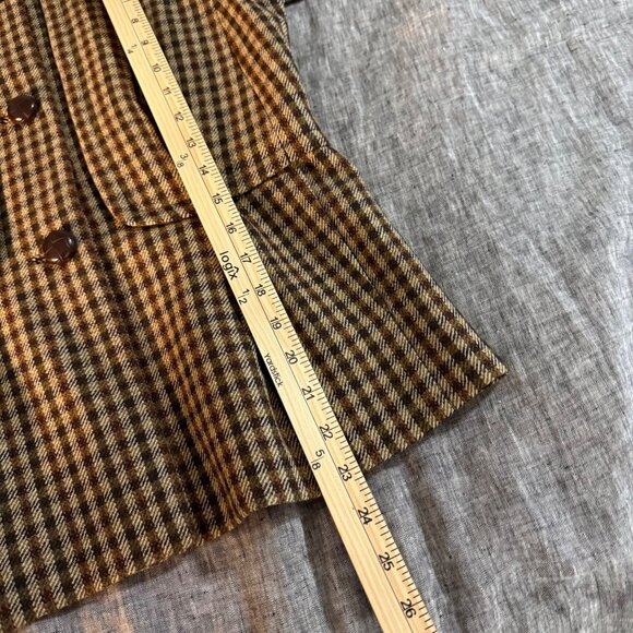 Talbots Plaid Peplum Houndstooth Wool Button Career Business Jacket Womens sz 4 - Picture 9 of 9
